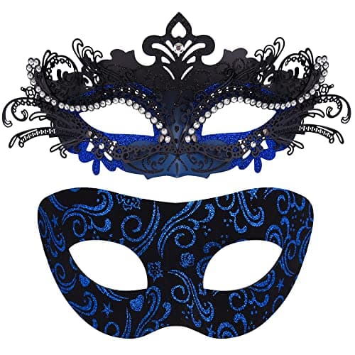 Couples Masquerade Metal Venetian Masks