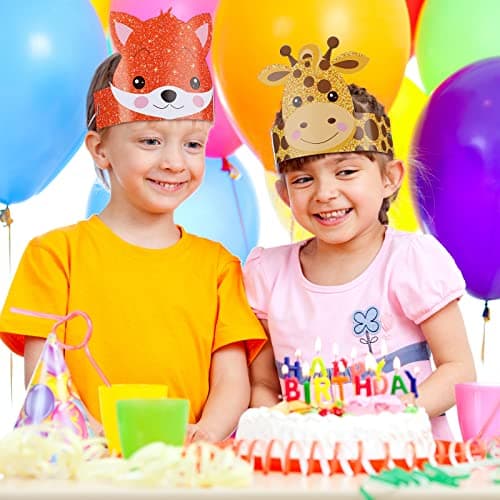 Jungle Safari Animal Party Hats & Headbands for Kids & Girls