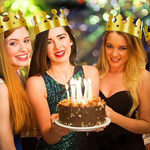 Gold Foil Party Crowns for Birthday and Baby Shower