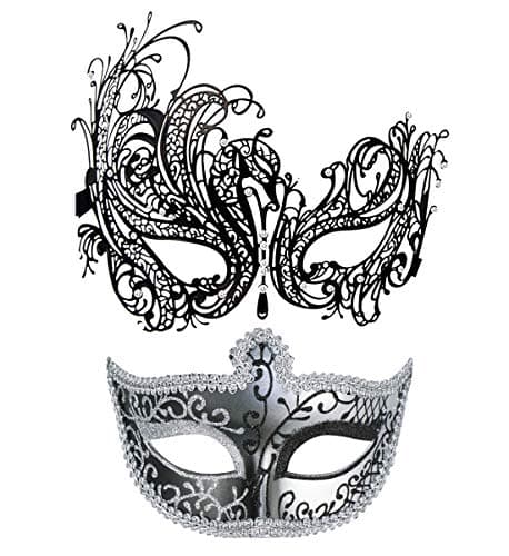 Thmyo 2 Pack Masquerade Mask for Venetian Carnival and Mardi Gras Ball