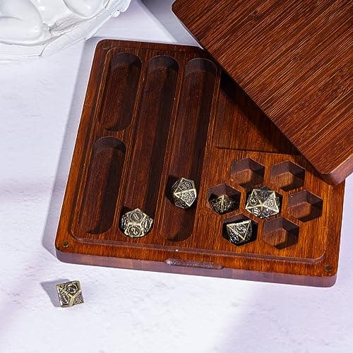 UDIXI 2-in-1 DND Dice Box with Magnetic Lid & Holder | Holds 6 Sets of Polyhedral Dice