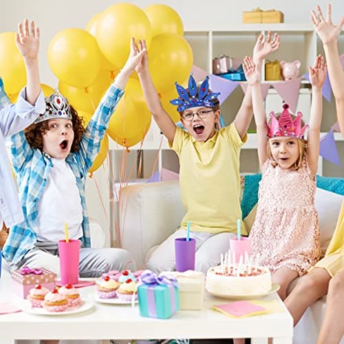 Frcctre 24-Piece Foam Crown Set: DIY Princess Tiaras & Crowns with Crystal Stickers, Perfect Party Favor Supplies