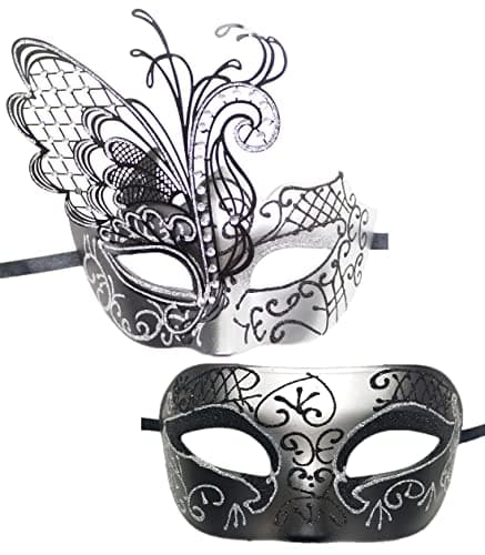 Coolwife Metal Venetian Masquerade Mask for Mardi Gras Party Evening Prom