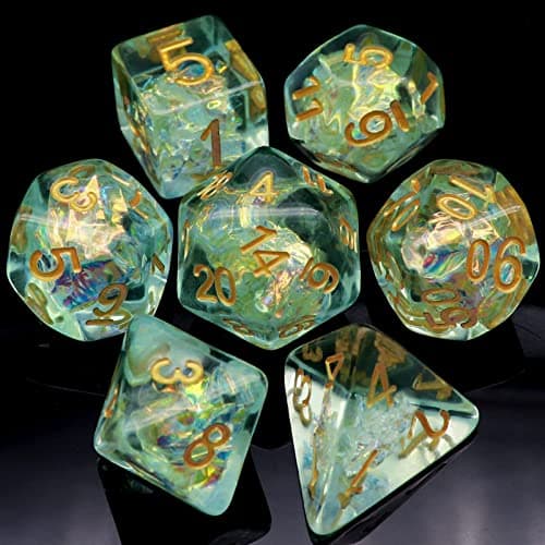 Haxtec Black DND Dice Set 7PC Filled Resin Polyhedral Dice