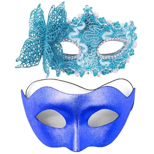 Masquerade Mask for Couple Halloween Costume Party Prom