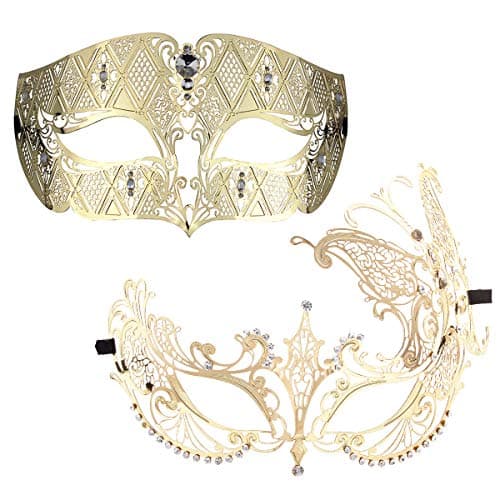 Couples Venetian Masquerade Mask Set for Women and Men