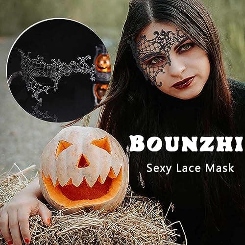 Bounzhi Women's Venetian Lace Masquerade Mask for Party and Halloween Ball Costume