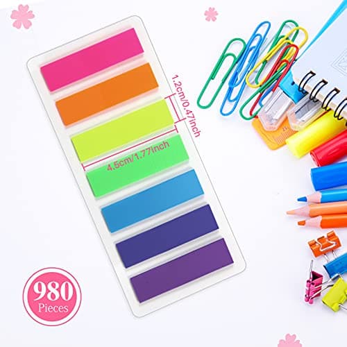 Moinker 980 Piece 7 Color Index Flag Notes Translucent Page Makers