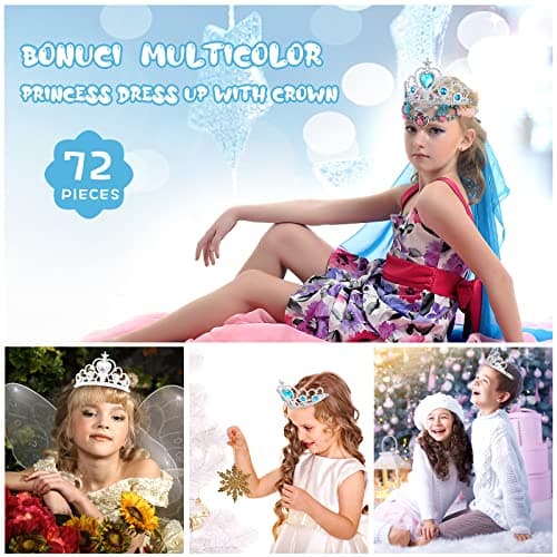 Assorted Color 72 Pcs Plastic Princess Crown Set Party Favor