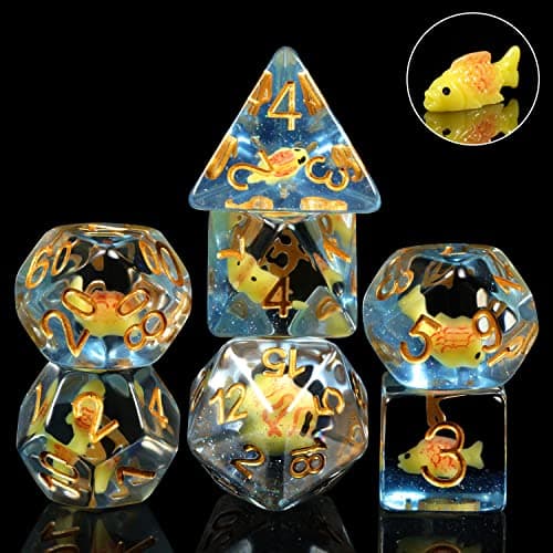 Enchanting Cat D&D 7PC Resin Dice Set with Bag