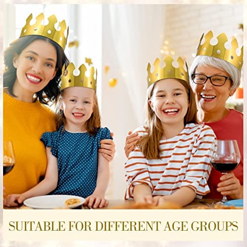 Classic Gold Birthday Crowns - 100 Pieces for Adults