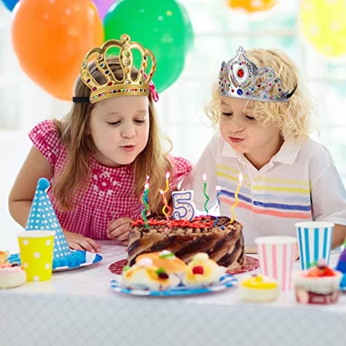 Frcctre 24-Piece Foam Crown Set: DIY Princess Tiaras & Crowns with Crystal Stickers, Perfect Party Favor Supplies