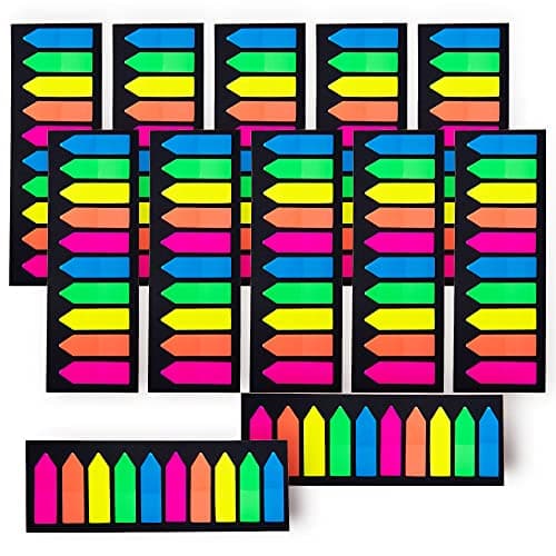1200pcs Multi-Colored Arrow Flag Index Tabs for Book Marking