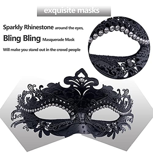Geek-M Masquerade Metal Masks for Halloween & Mardi Gras