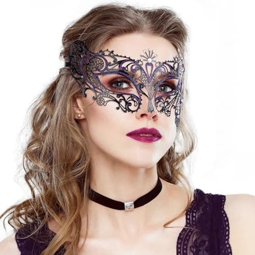 Zinniday Women's Antique Venetian Masquerade Mask 2025 Mardi Gras Accessory