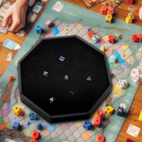 Octagon Dice Tray 11.5 Inch Dice Mat for RPG Table Games