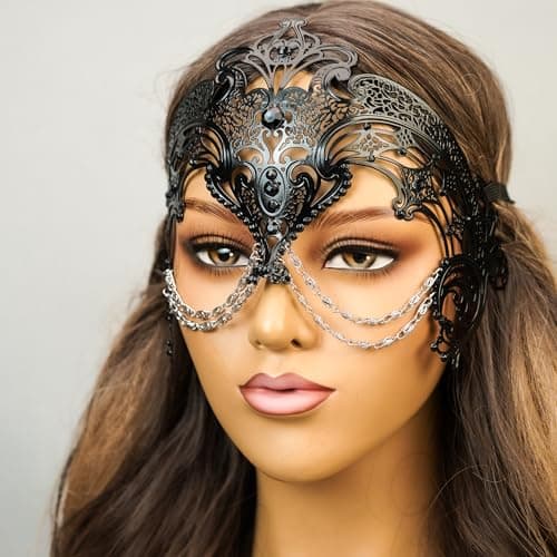 BEYOND MASQUERADE Queen's Masquerade Mask for Women, Large Eyes, Halloween Cosplay