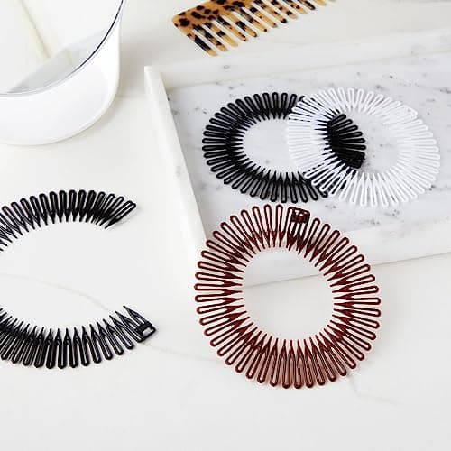12-Pack 90s Zigzag Style Circle Headbands with Teeth - Women's Hair Accessories