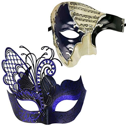 Couples Masquerade Mask Set for Holidays & Parties