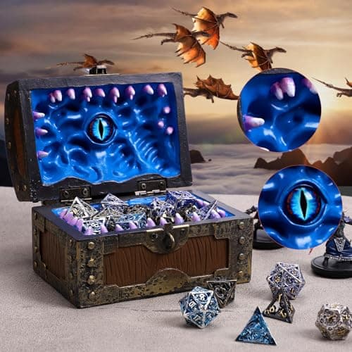 SIBOSUN Dungeons & Dragons Dice Holder & Case Brown/Blue