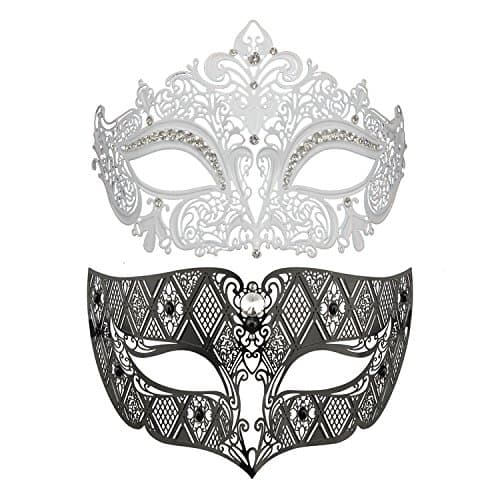 Couples Venetian Masquerade Mask Set for Women and Men