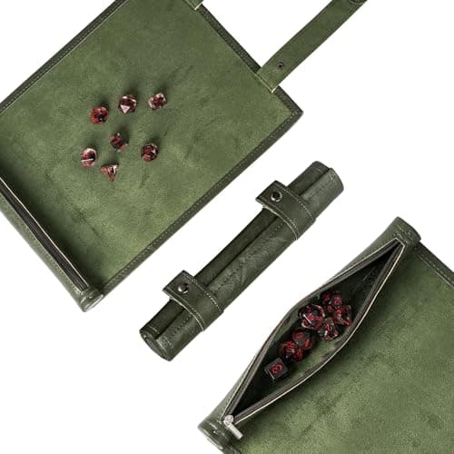 Cusdie 2 in 1 Dice Mat & Holder - DND Compatible, Colorful Dragon Scale