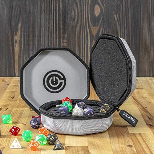 GEEKON Protective Dice Case & Tray - Holds Over 75 Dice! Perfect for Game Night! (Gray)