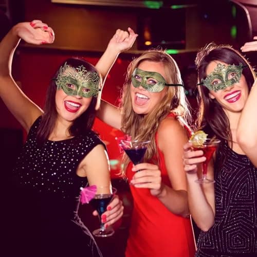 30 Pack Jucoan Vintage Venetian Masquerade Masks for Mardi Gras Halloween Cosplay Party