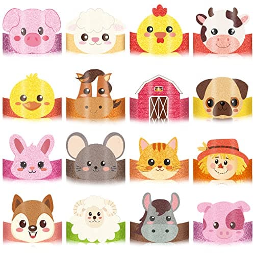 Yinder 48pcs Farm Animal Paper Crowns for Party Favors