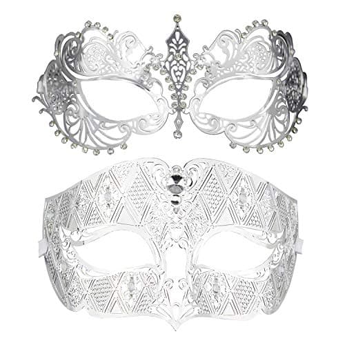 Thmyo Venetian Couple's Crown Masquerade Mask Mardi Gras Prom Costume
