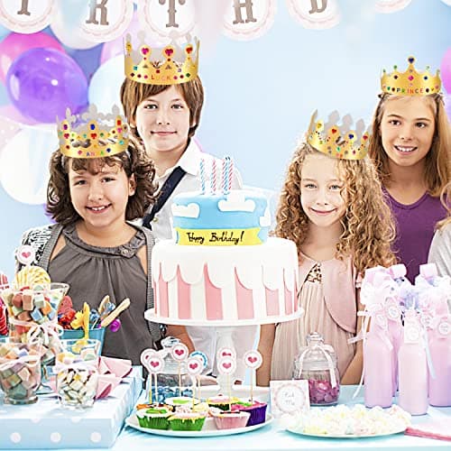 Gold Paper Crowns for Kids' Birthday Parties and Classroom Decor