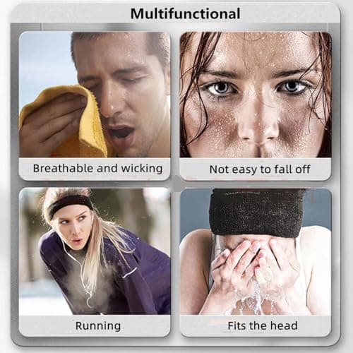 10 Pack Non-Slip Sport Headbands for Women, Soft Stretchy Yoga & Outdoor Exercise Hair Bands