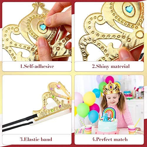 Yaomiao 44 Pc Foam Crowns for Kids Princess Tiaras Bulk Diamond Stickers Party Supplies