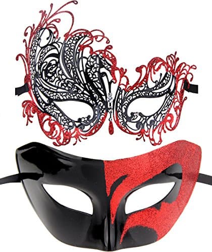 IETANG Couple Half Venetian Masquerade Mask for Parties