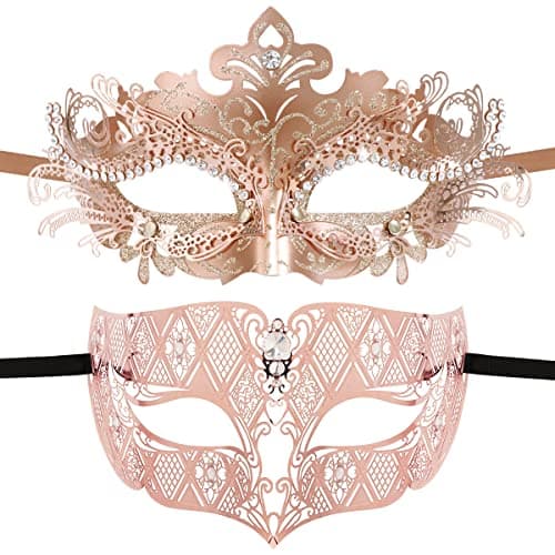 Couples Venetian Masquerade Mask Set for Women and Men
