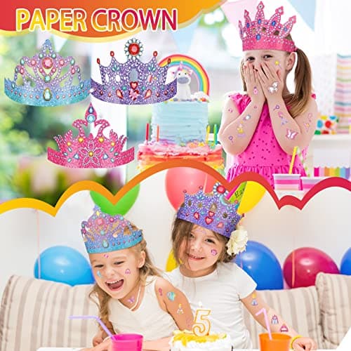 Princess Crown Paper Craft Kit for Kids Birthday Party Supplies