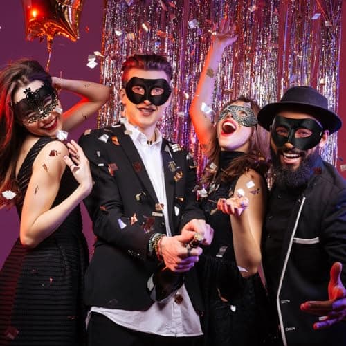 Jenaai 50 Pcs Couple Mardi Gras Masquerade Mask for Costume Ball Party