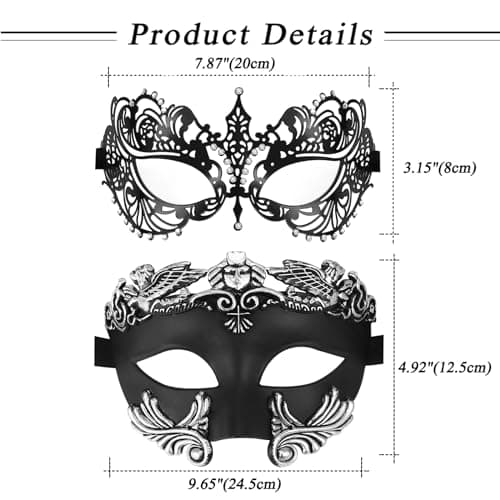 OIDEA Roman Greek Venetian Mask for Couple Halloween Party Costume Ball