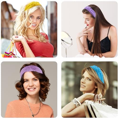 SIQUK Colorful 12 Pieces Knotted Hair Turband for Women - Versatile Fabric Headbands