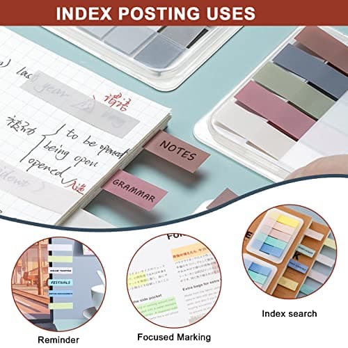 15 Color Pastel Sticky Tabs, Writable Book Markers, 300Pcs Pop-up File Flags