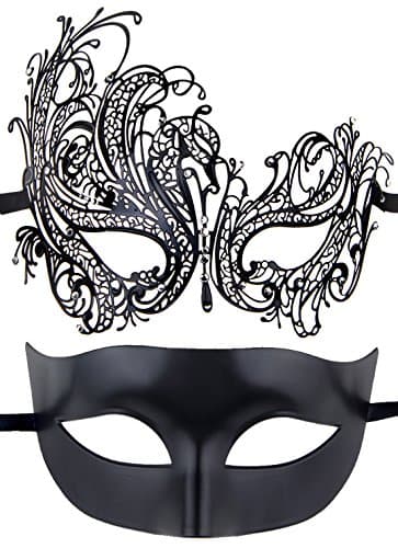 IETANG Couple Half Venetian Masquerade Mask for Parties