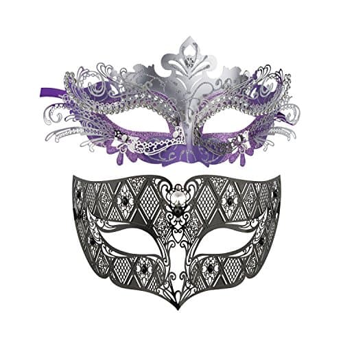 Couples Venetian Masquerade Mask Set for Women and Men