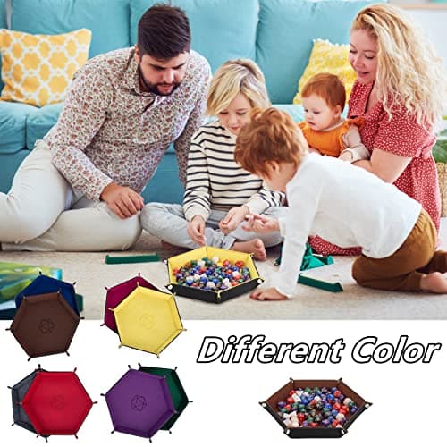 KISLANE Folding Hexagon Dice Tray for DND, RPG, MTG and Other Board Games