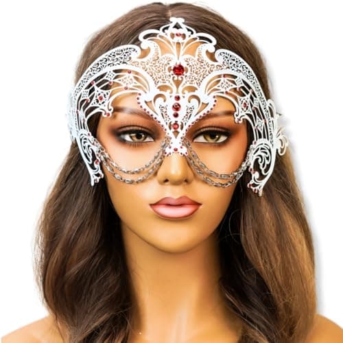 BEYOND MASQUERADE Queen's Masquerade Mask for Women, Large Eyes, Halloween Cosplay