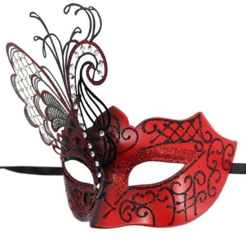 Coolwife Metal Venetian Masquerade Mask for Mardi Gras Party Evening Prom