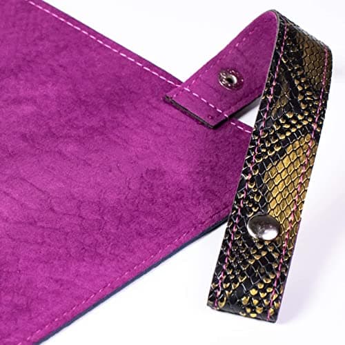 Cusdie 2 in 1 Dice Mat & Holder - DND Compatible, Colorful Dragon Scale