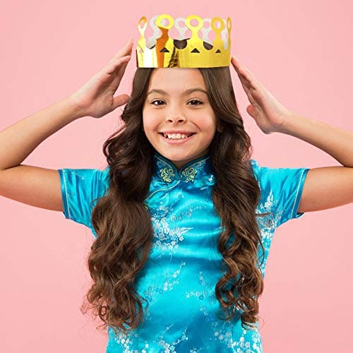 ArtCreativity Gold Crown Foil Party Hats 24 Pack Golden Birthday Hats