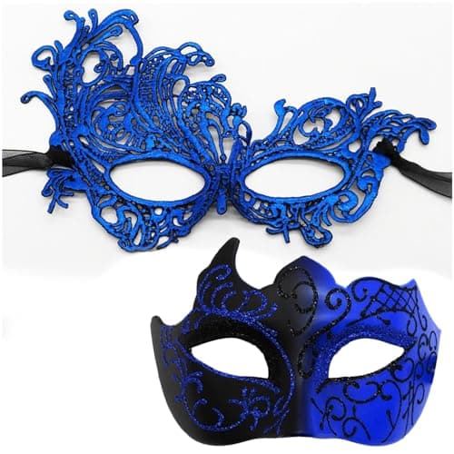 Masquerade Mask - Venetian Style for Couples, Mardi Gras & Halloween Party