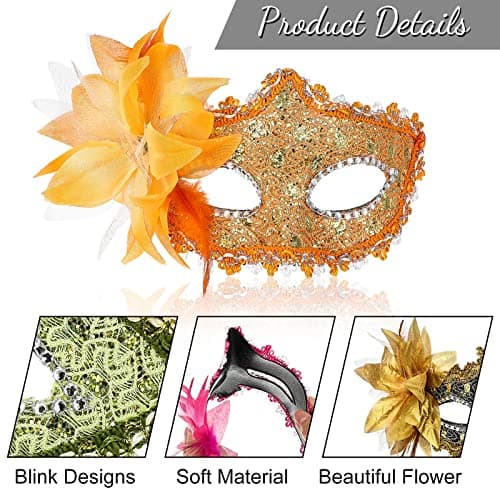 Chivao 12-Piece Venice Mask Set for Mardi Gras Carnival Party