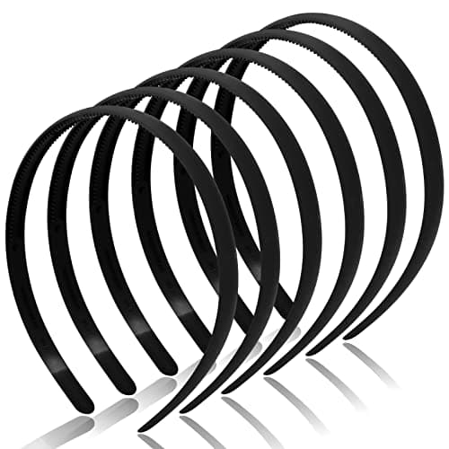 TOBATOBA 6Pcs Thin Nonslip Headbands for Girls & Women (Multi-color, 12 mm)